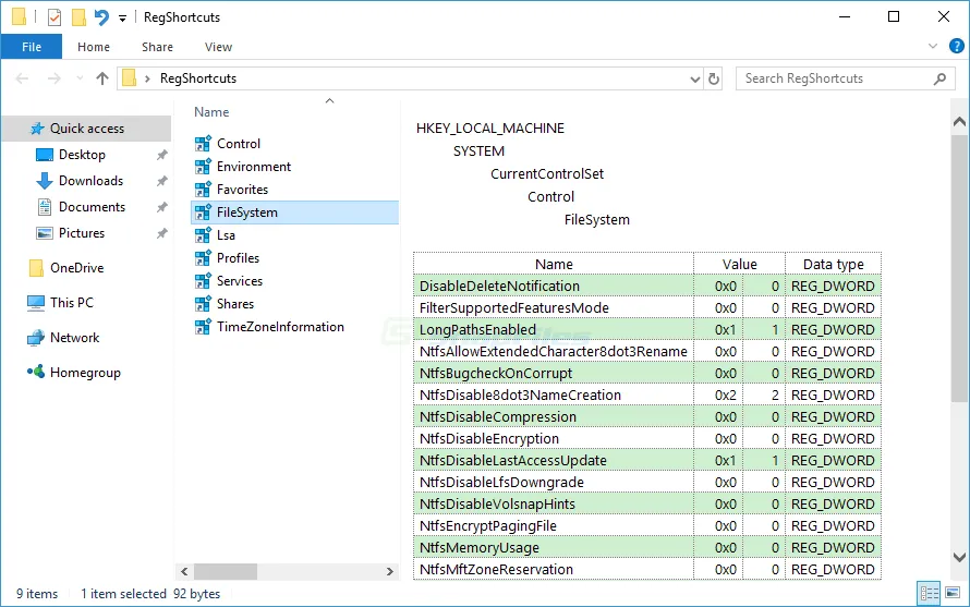 Registry Shortcuts Tangkapan layar 2