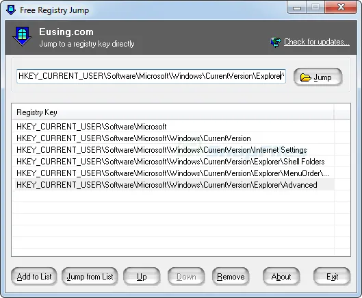 Free Registry Jump Tangkapan layar 1