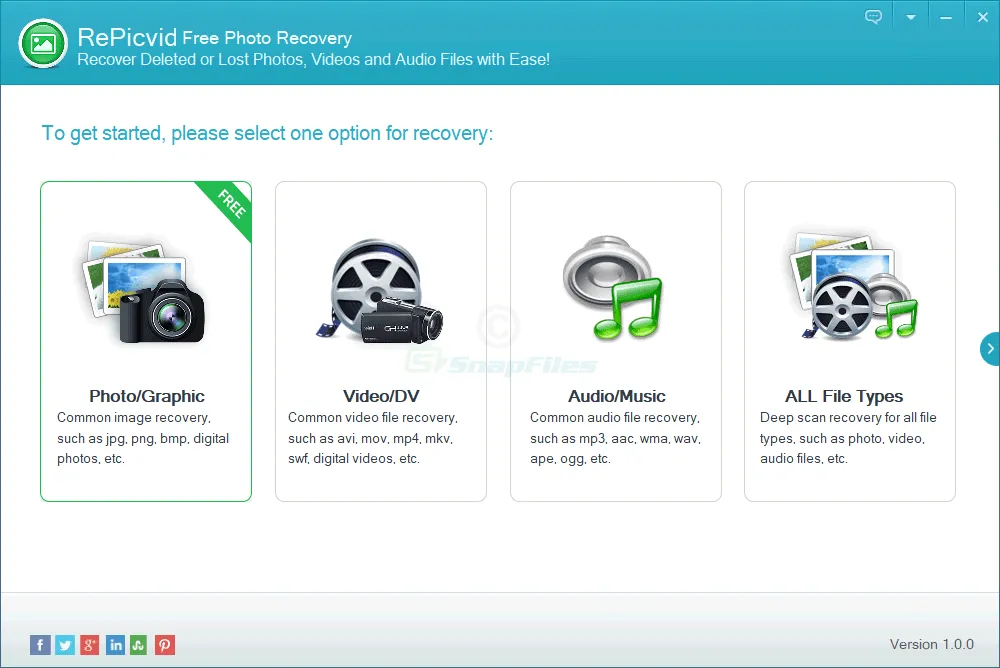 RePicvid Photo Recovery Tangkapan layar 1