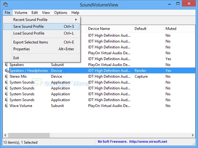 SoundVolumeView Tangkapan layar 2