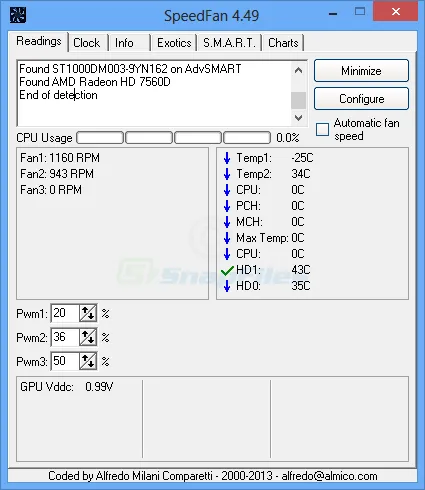 SpeedFan Tangkapan layar 1