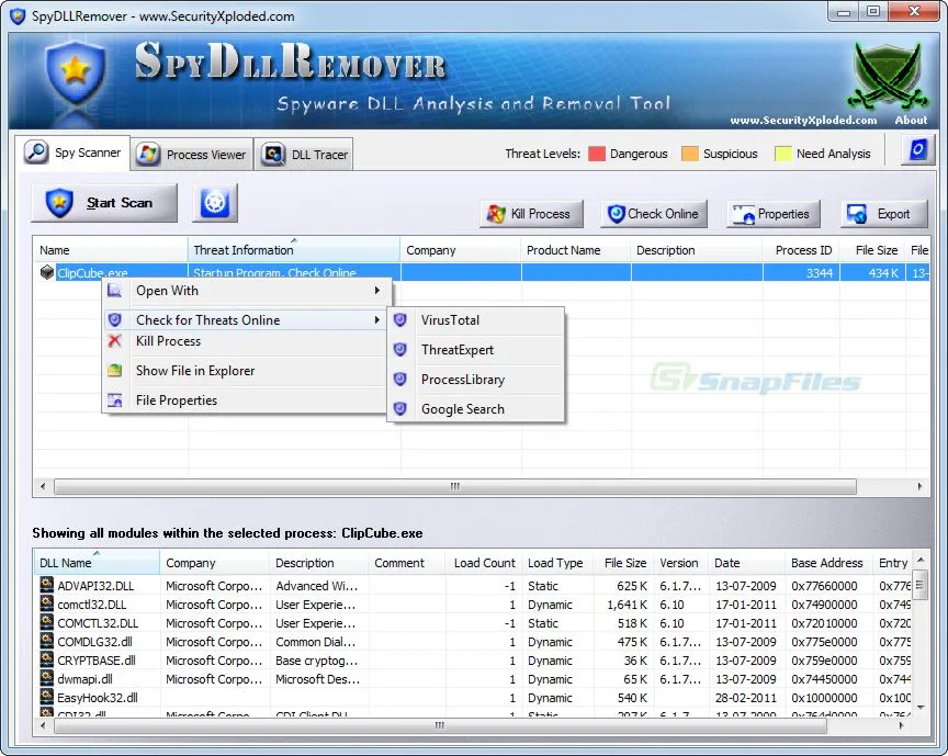 SpyDllRemover Tangkapan layar 1