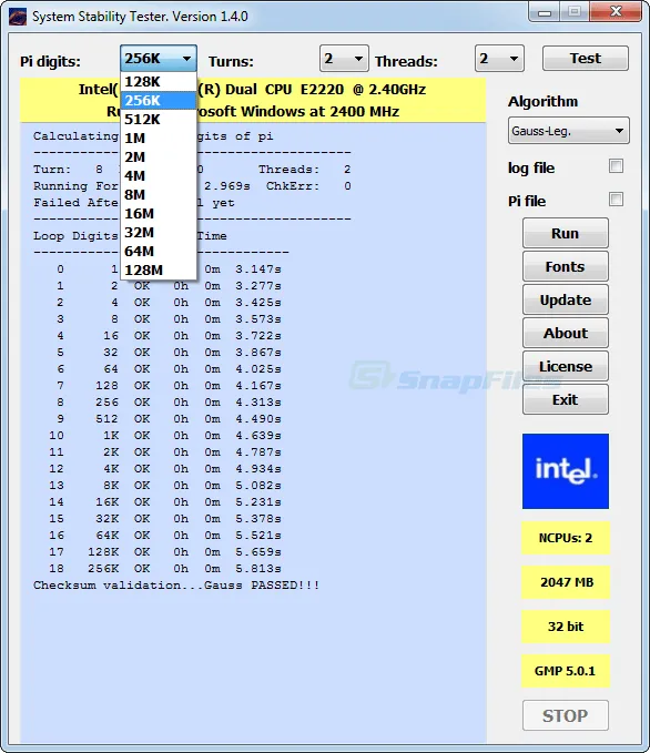 System Stability Tester Tangkapan layar 2