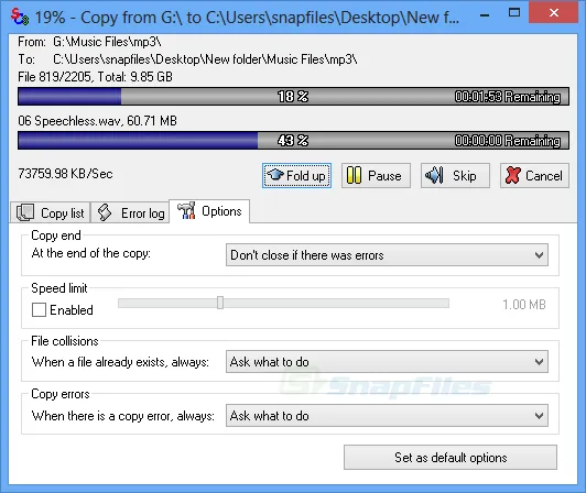 Ultracopier (Supercopier) Tangkapan layar 2