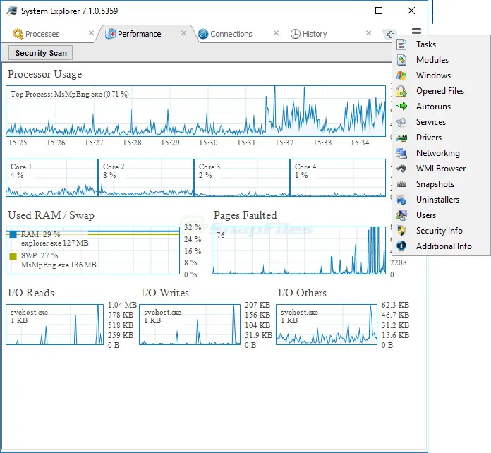 System Explorer Tangkapan layar 2