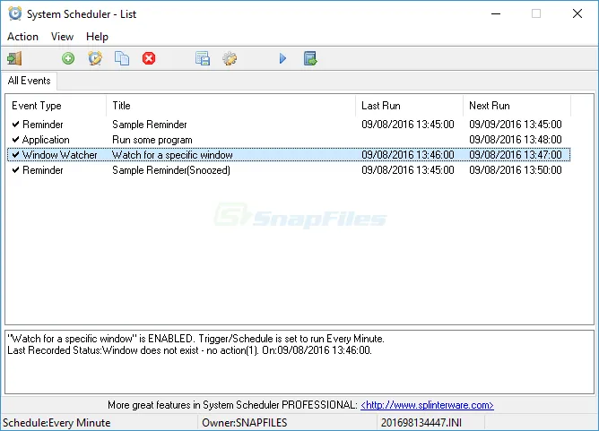 System Scheduler Tangkapan layar 1