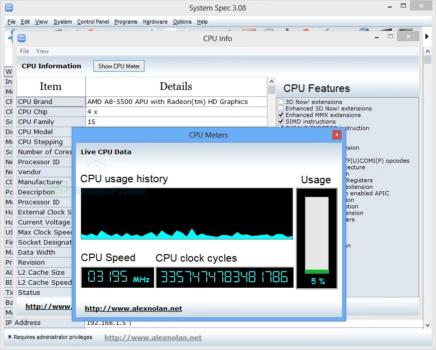 System Spec Tangkapan layar 2