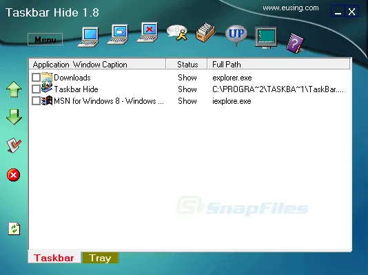 Eusing Taskbar Hide Tangkapan layar 1