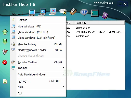 Eusing Taskbar Hide Tangkapan layar 2