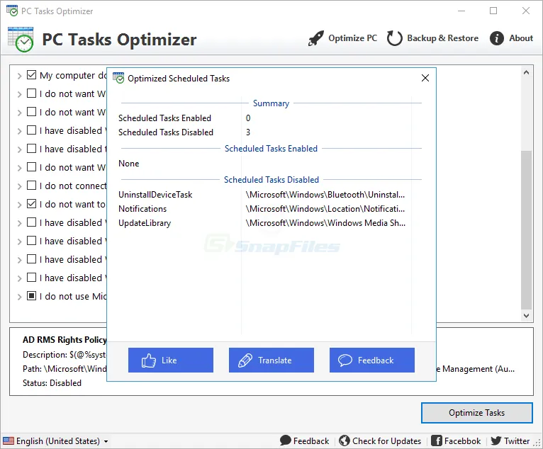 PC Tasks Optimizer Tangkapan layar 2