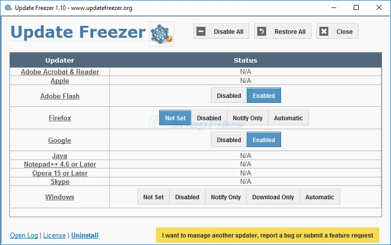 UpdateFreezer Tangkapan layar 1