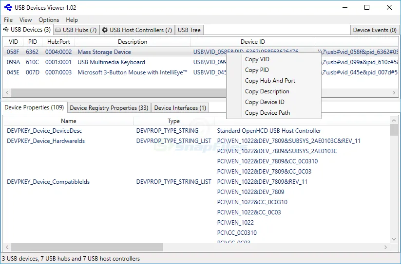 USB Devices Viewer Tangkapan layar 1