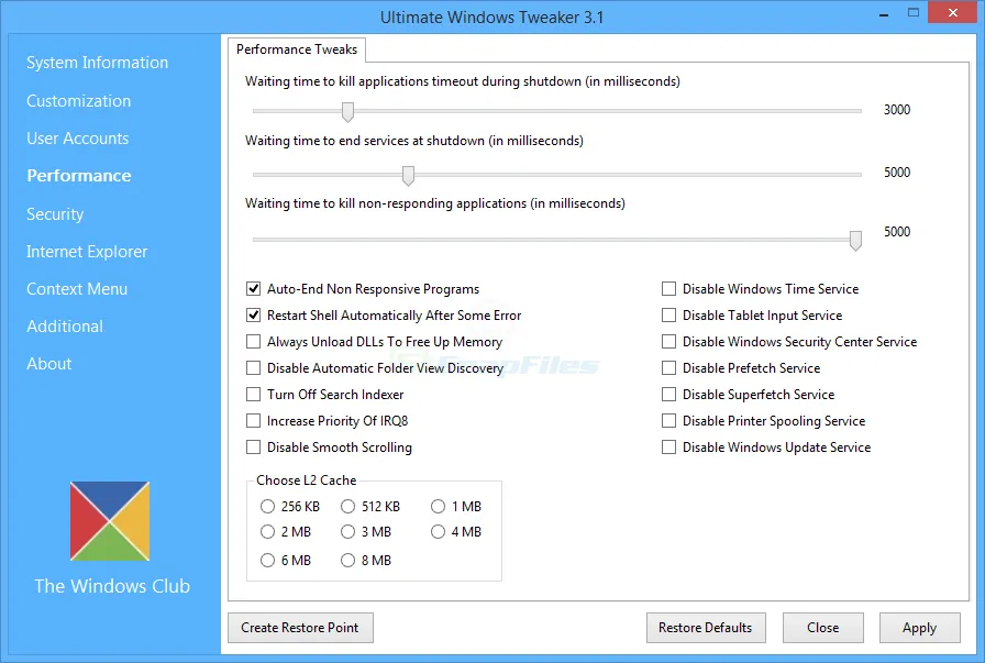 Ultimate Windows Tweaker (Windows 8) Tangkapan layar 2