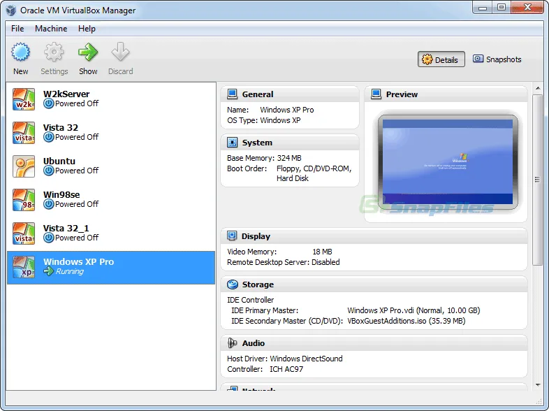 VirtualBox Tangkapan layar 1