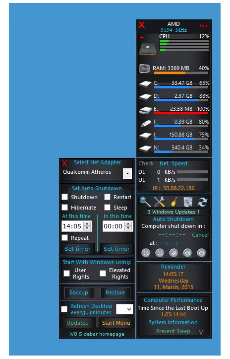 W8 Sidebar Tangkapan layar 2