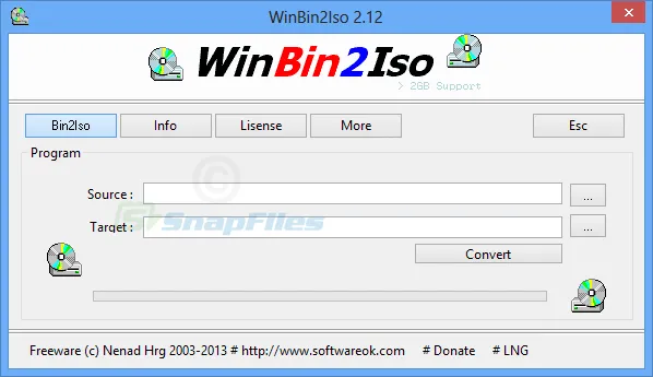 WinBin2Iso Tangkapan layar 1