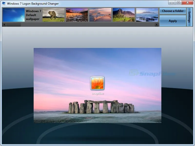 Windows 7 Logon Background Changer Tangkapan layar 1