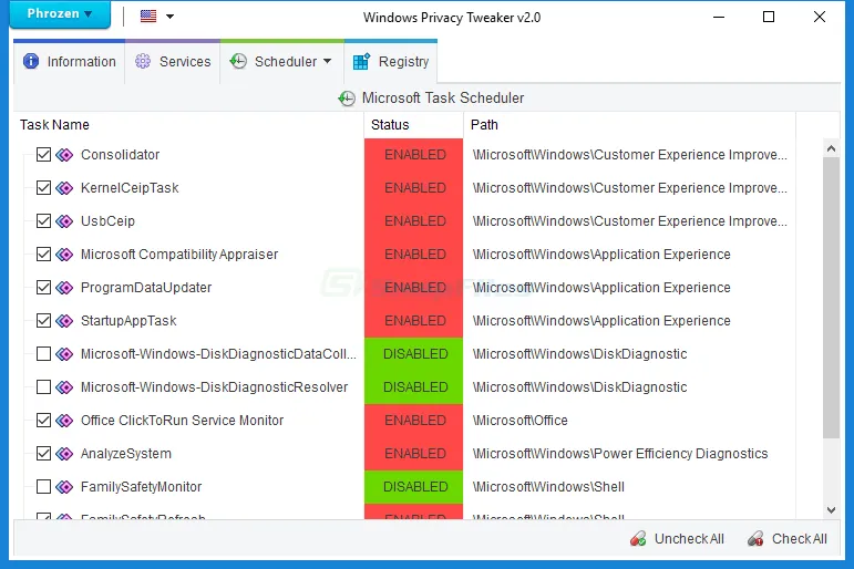 Windows Privacy Tweaker Tangkapan layar 2