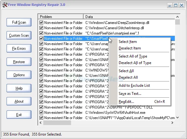 Free Window Registry Repair Tangkapan layar 1