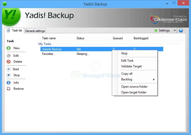 Yadis! Backup Tangkapan layar 1