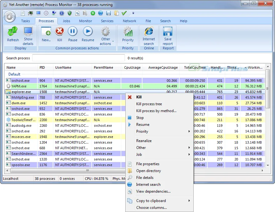 Yet Another Process Monitor Tangkapan layar 1