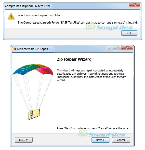 DiskInternals ZIP Repair Tangkapan layar 1