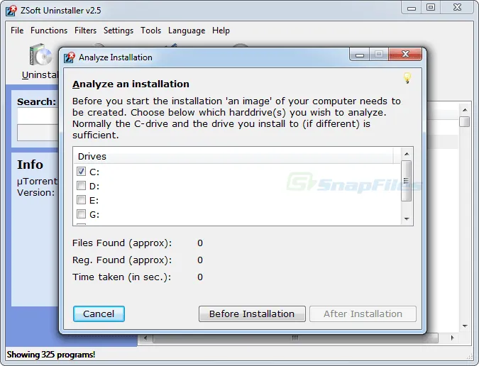 ZSoft Uninstaller Tangkapan layar 2